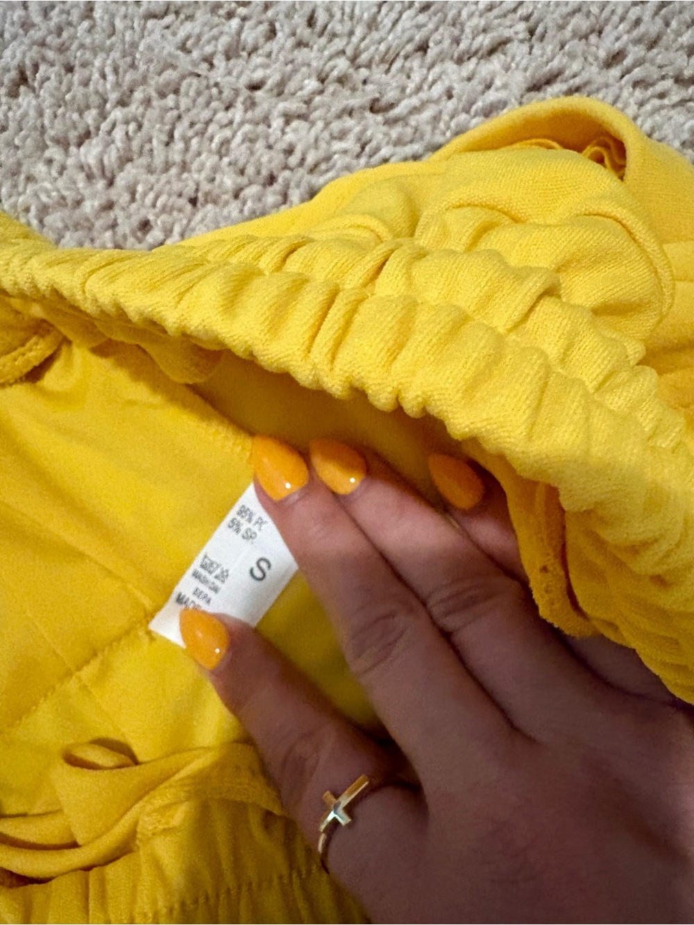 Women's Yellow Drawstring Track Pants & Matching Long-Sleeve Top, Size S - Picture 3 of 3